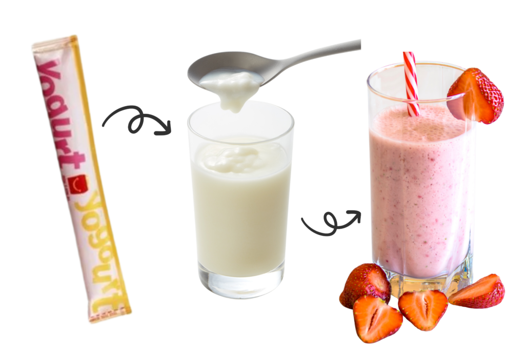an example of food bridging from yogurt to a smoothie